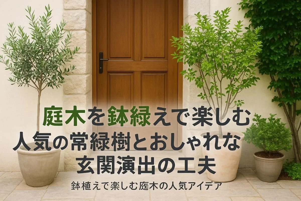 庭木を鉢植えで楽しむ人気の常緑樹とおしゃれな玄関演出の工夫
